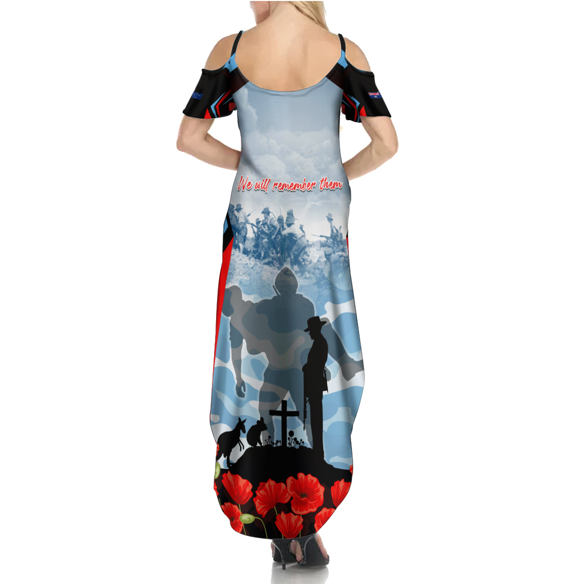 Australia ANZAC Day Family Matching Summer Maxi Dress and Hawaiian Shirt Gallipoli Soldiers Simple Style