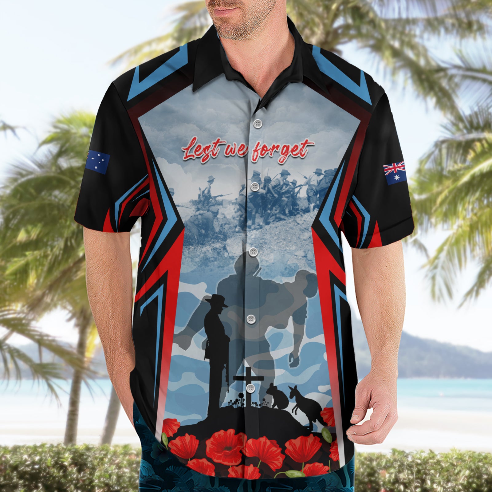 Australia ANZAC Day Hawaiian Shirt Gallipoli Soldiers Simple Style LT05 - Vibe Hoodie Shop