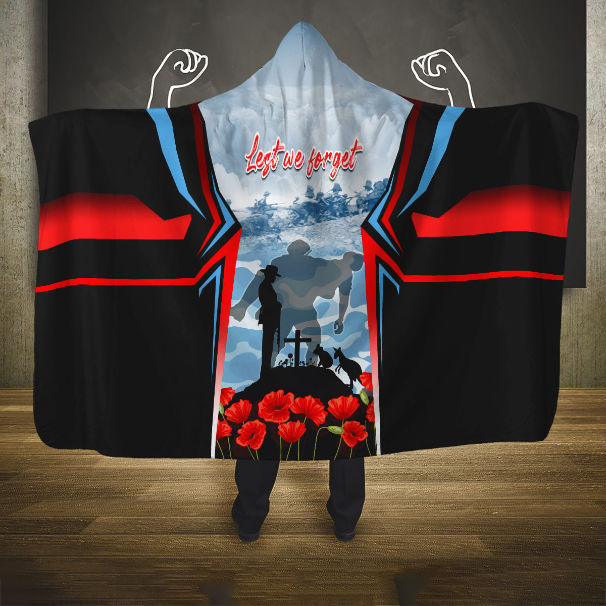 Australia ANZAC Day Hooded Blanket Gallipoli Soldiers Simple Style