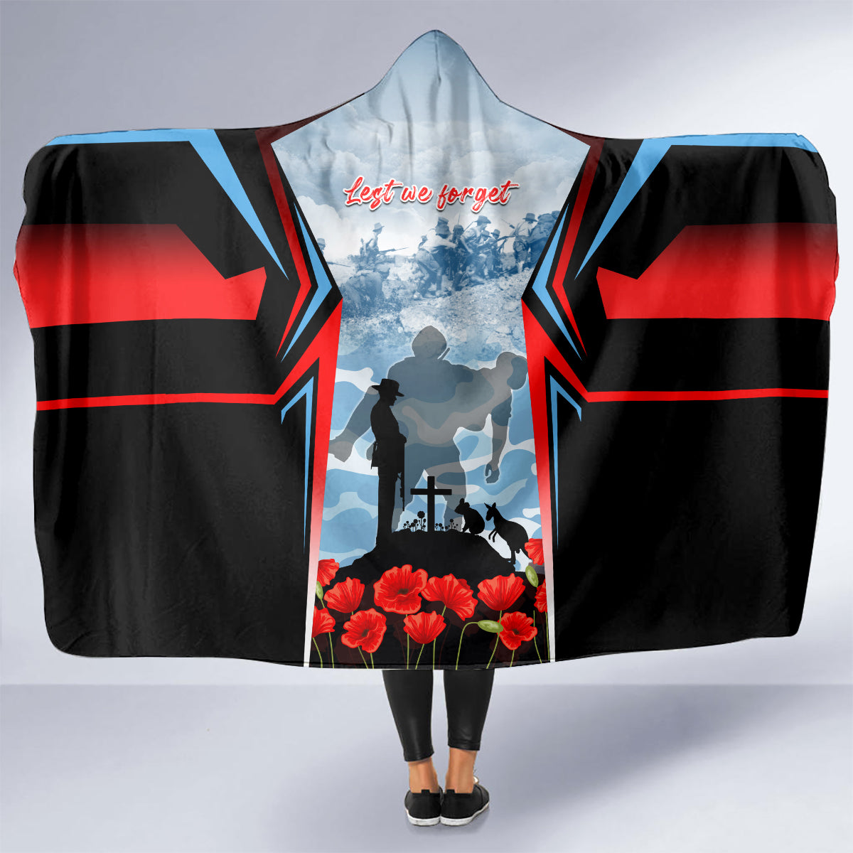 Australia ANZAC Day Hooded Blanket Gallipoli Soldiers Simple Style