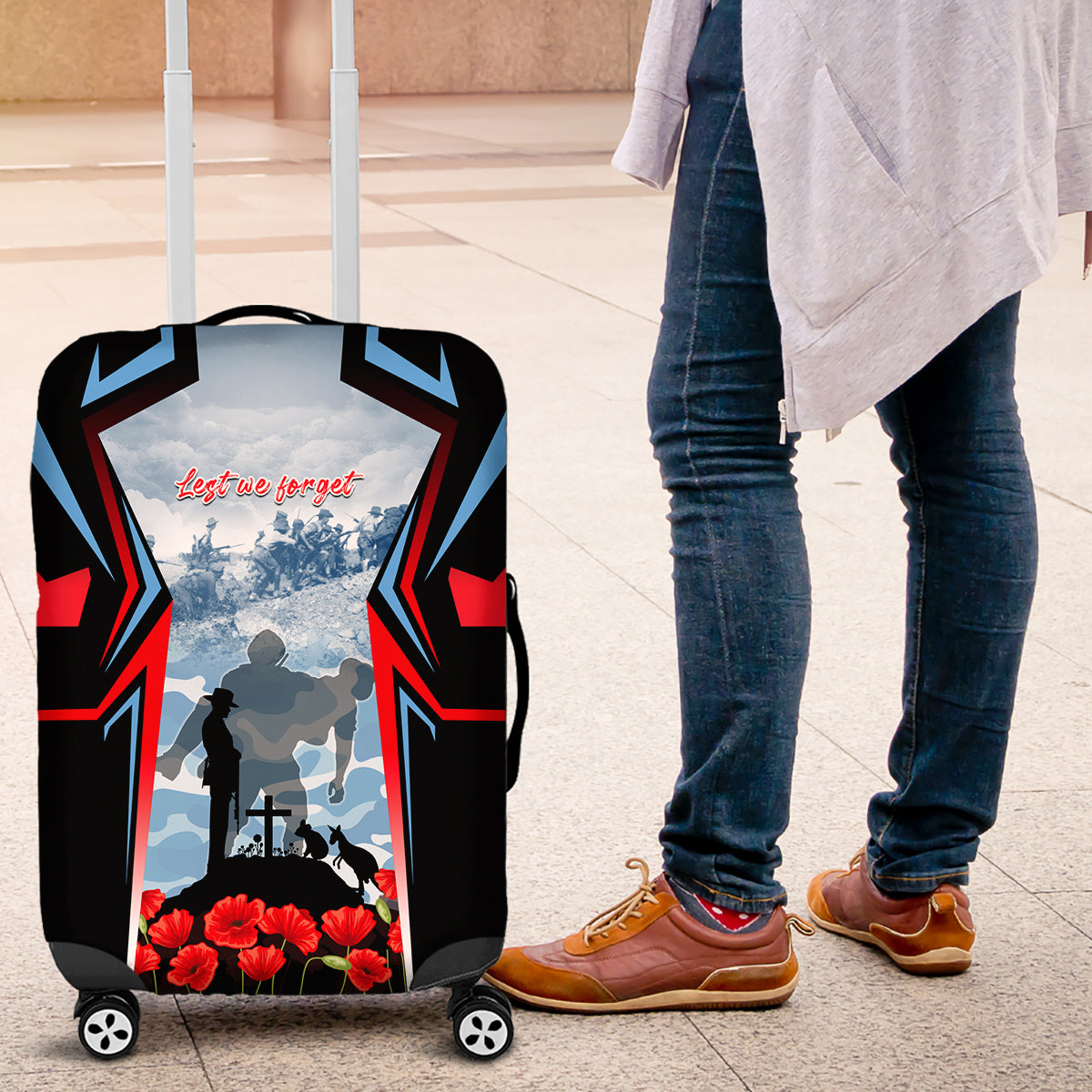Australia ANZAC Day Luggage Cover Gallipoli Soldiers Simple Style LT05 - Vibe Hoodie Shop