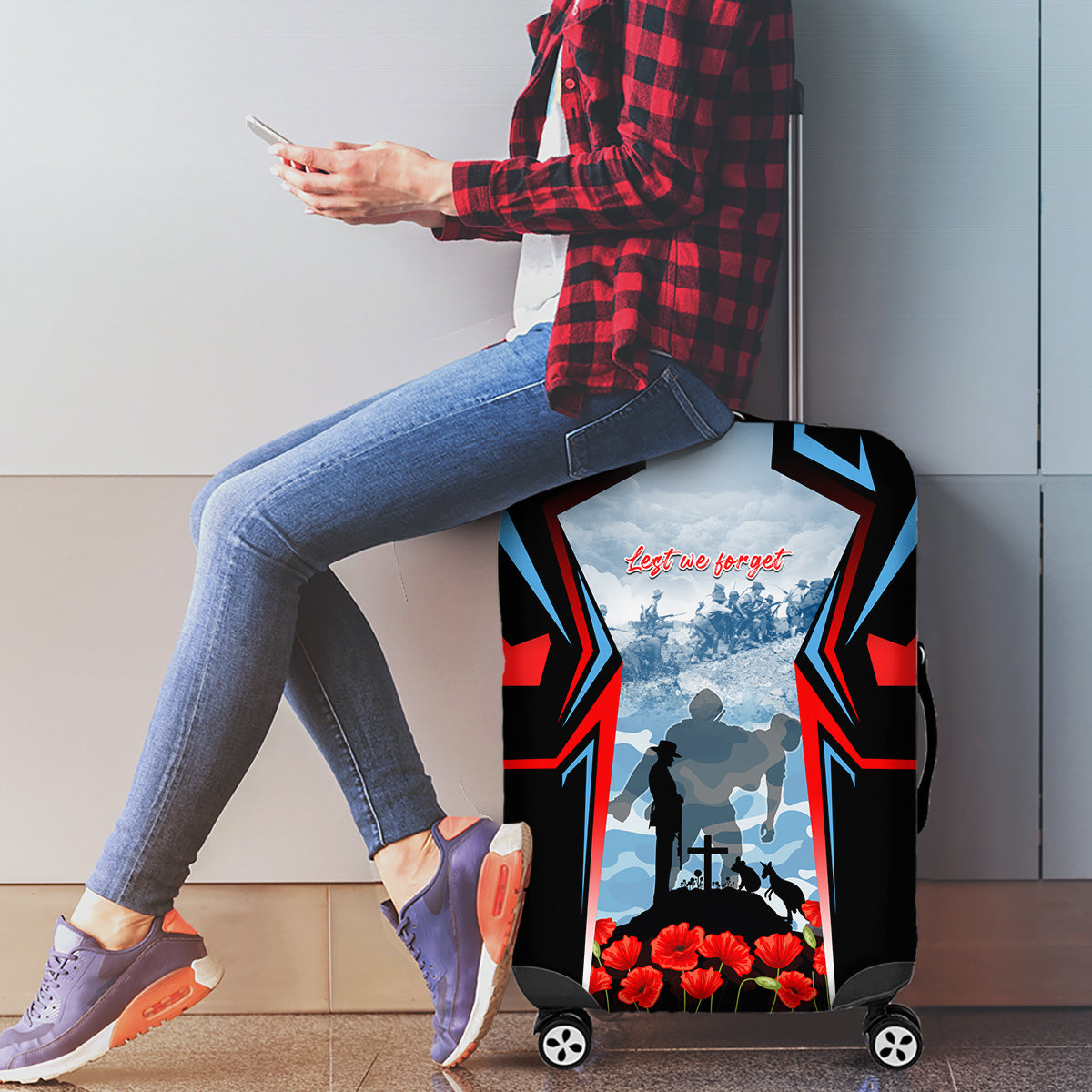 Australia ANZAC Day Luggage Cover Gallipoli Soldiers Simple Style LT05 - Vibe Hoodie Shop