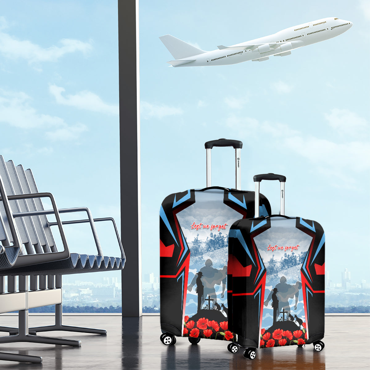 Australia ANZAC Day Luggage Cover Gallipoli Soldiers Simple Style LT05 - Vibe Hoodie Shop