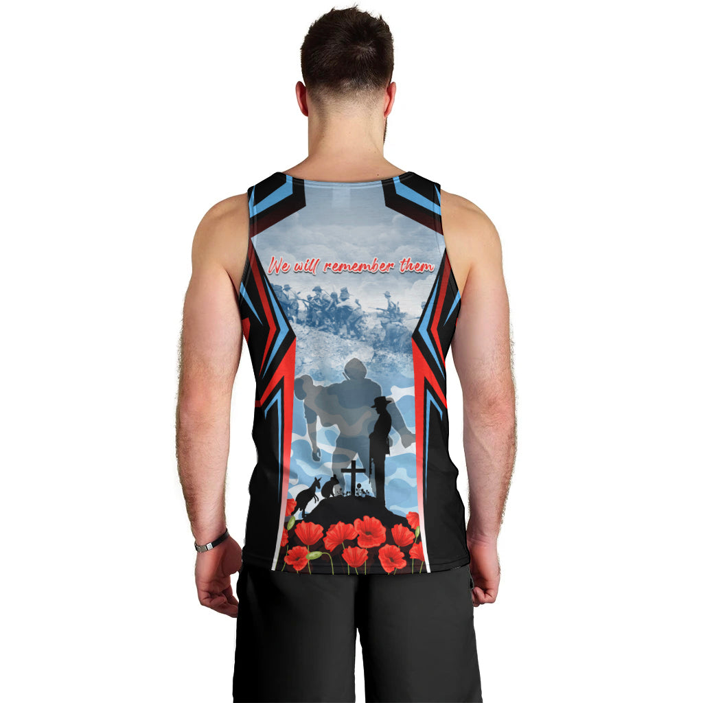Australia ANZAC Day Men Tank Top Gallipoli Soldiers Simple Style LT05 - Vibe Hoodie Shop