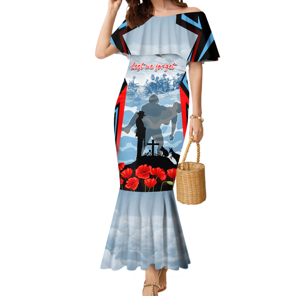 Australia ANZAC Day Mermaid Dress Gallipoli Soldiers Simple Style
