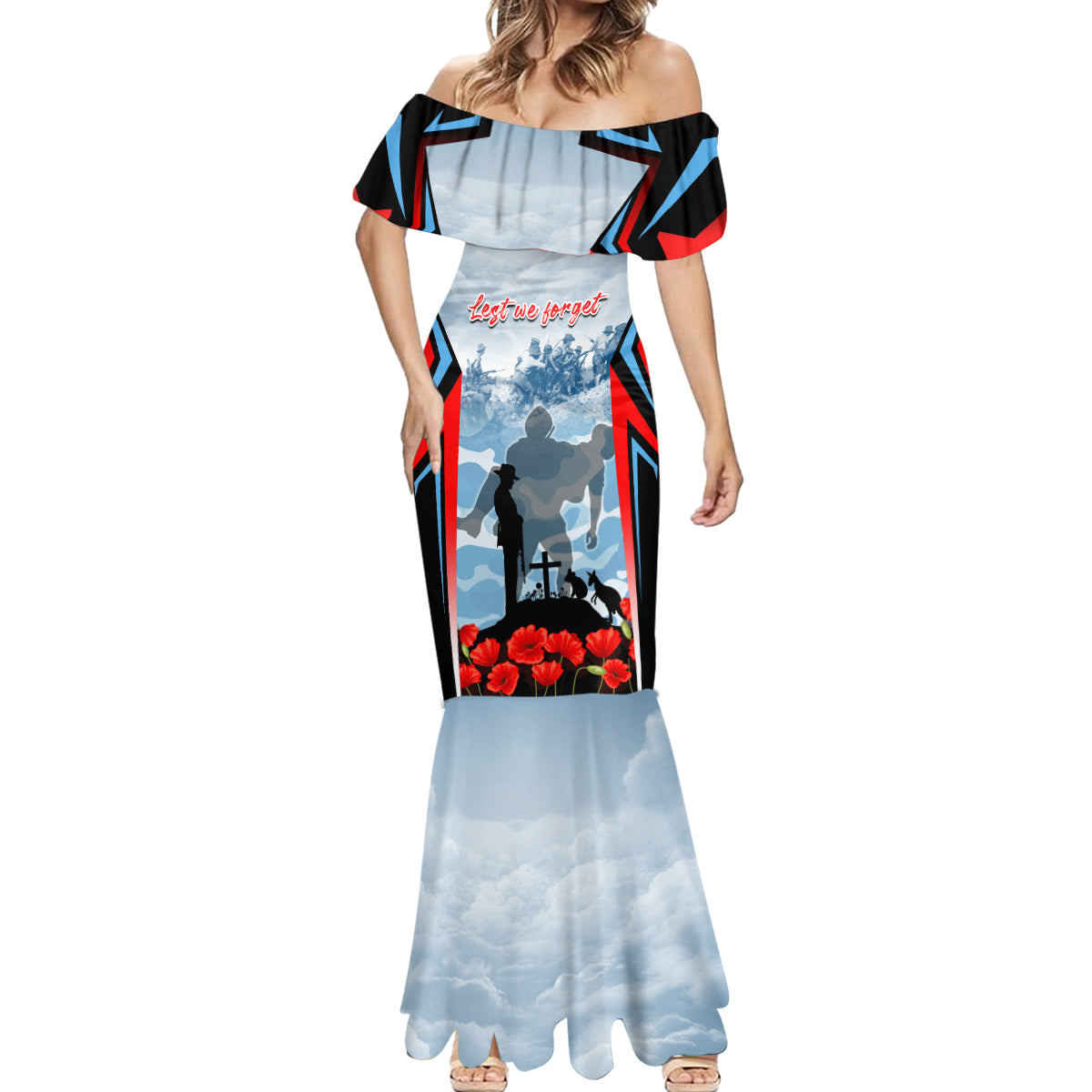 Australia ANZAC Day Mermaid Dress Gallipoli Soldiers Simple Style