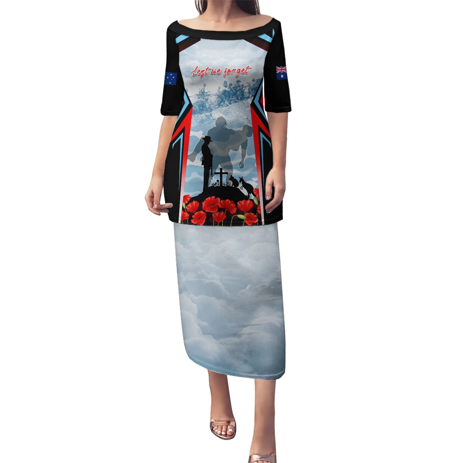 Australia ANZAC Day Puletasi Gallipoli Soldiers Simple Style