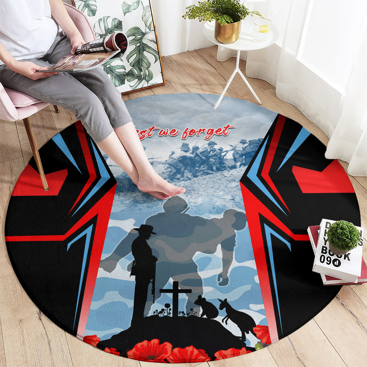 Australia ANZAC Day Round Carpet Gallipoli Soldiers Simple Style