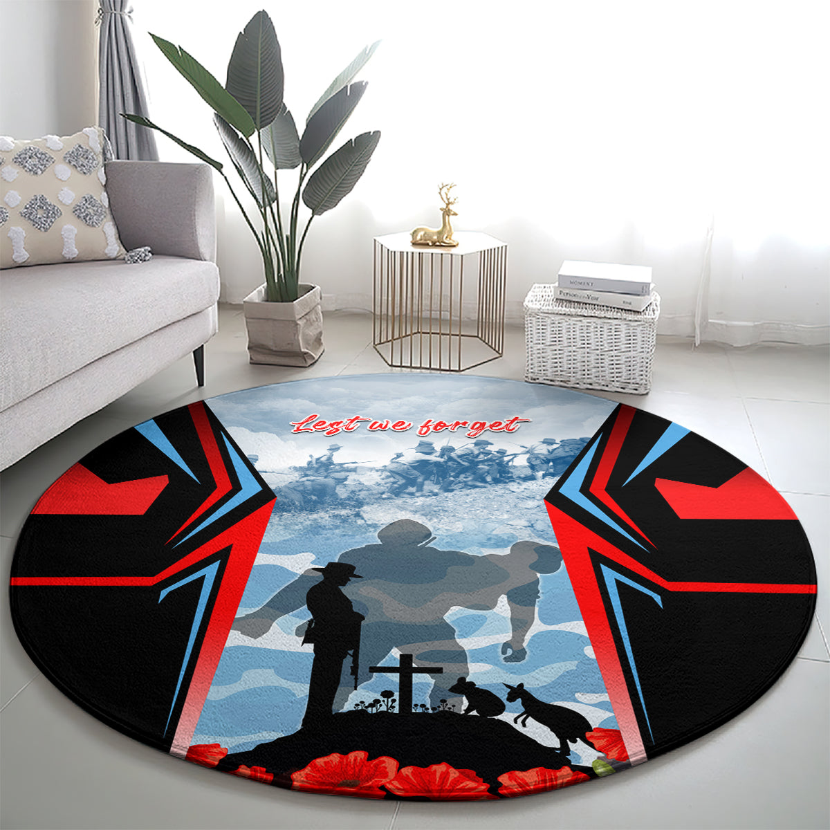 Australia ANZAC Day Round Carpet Gallipoli Soldiers Simple Style