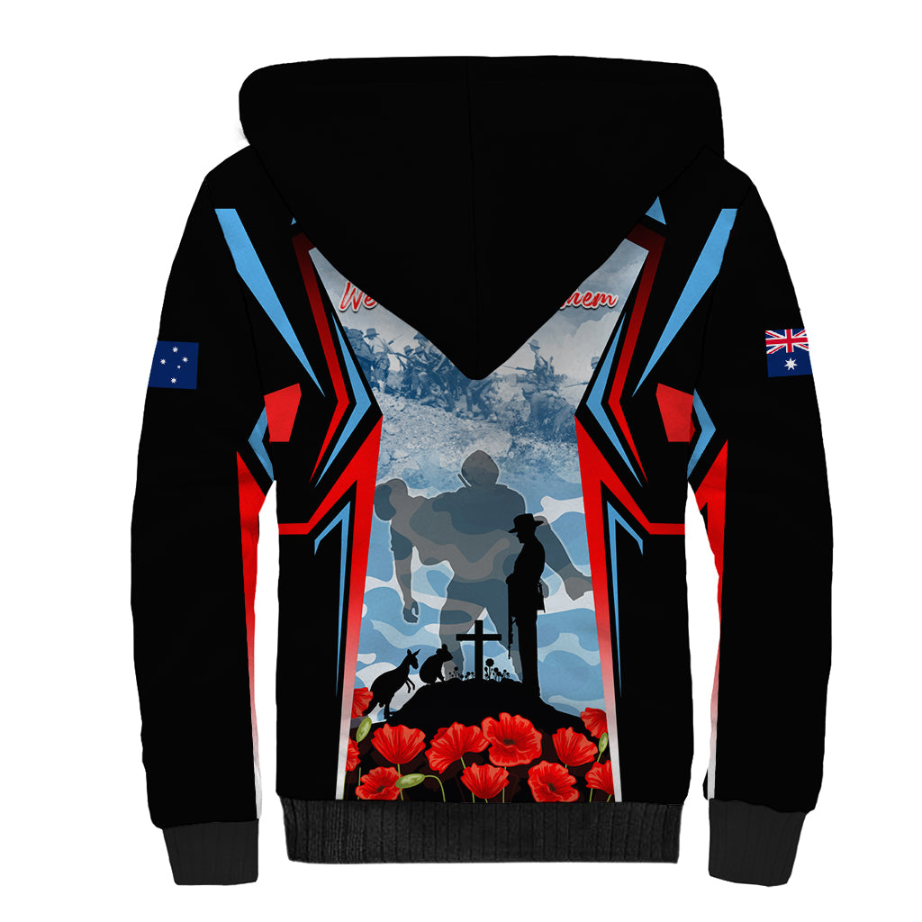 Australia ANZAC Day Sherpa Hoodie Gallipoli Soldiers Simple Style LT05 - Vibe Hoodie Shop