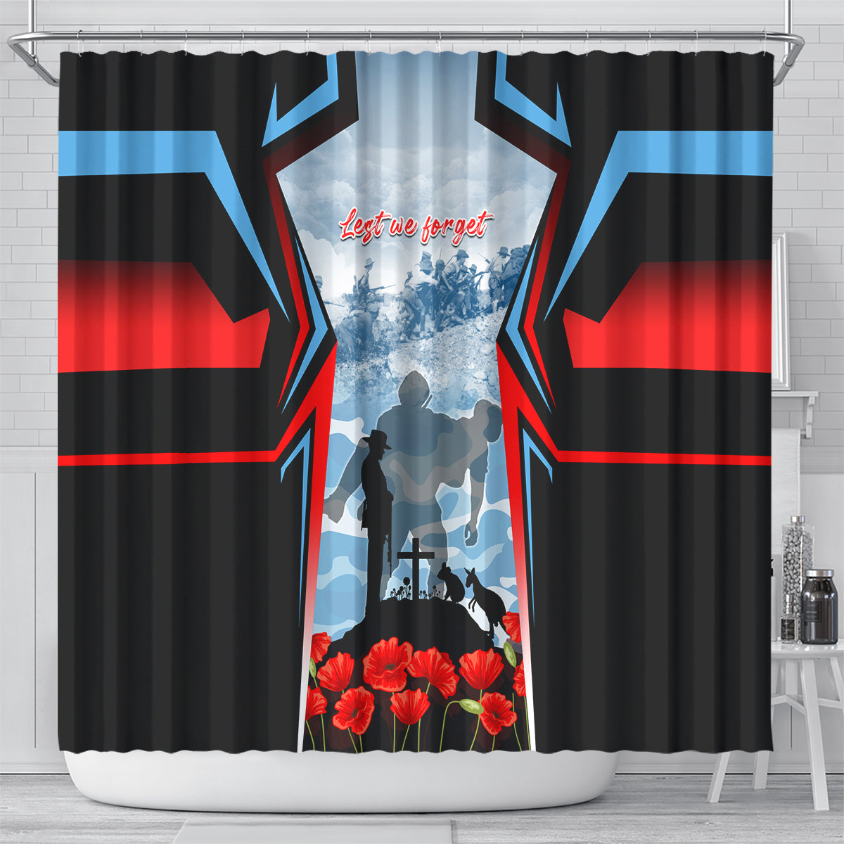 Australia ANZAC Day Shower Curtain Gallipoli Soldiers Simple Style