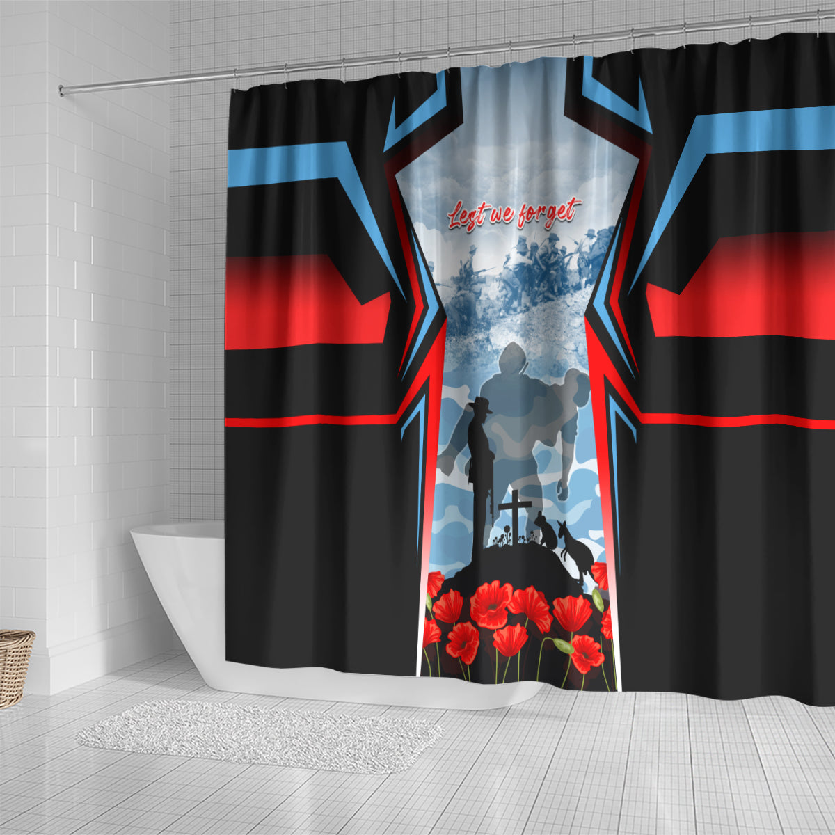 Australia ANZAC Day Shower Curtain Gallipoli Soldiers Simple Style