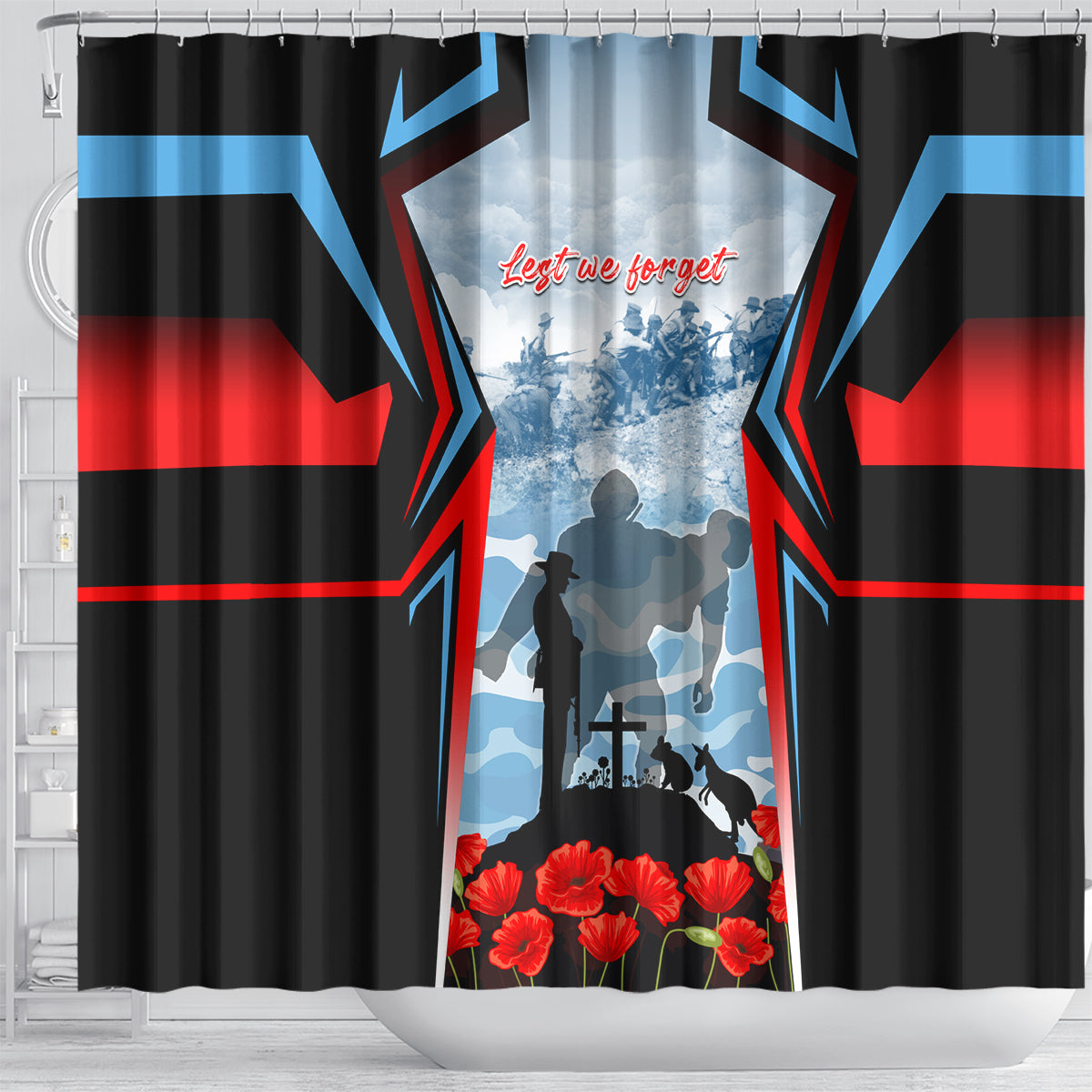 Australia ANZAC Day Shower Curtain Gallipoli Soldiers Simple Style