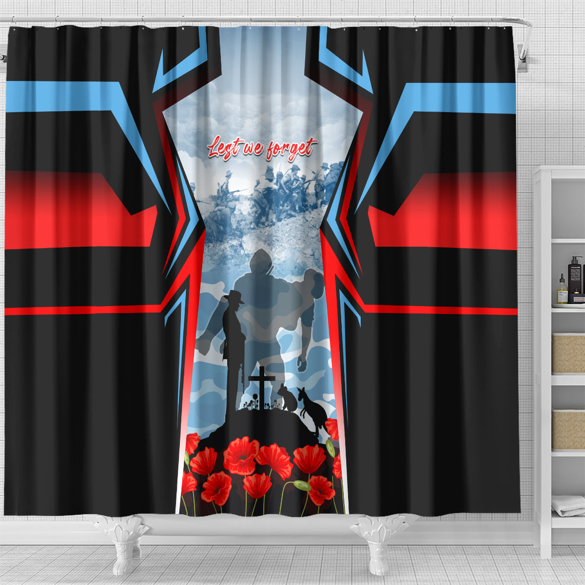 Australia ANZAC Day Shower Curtain Gallipoli Soldiers Simple Style