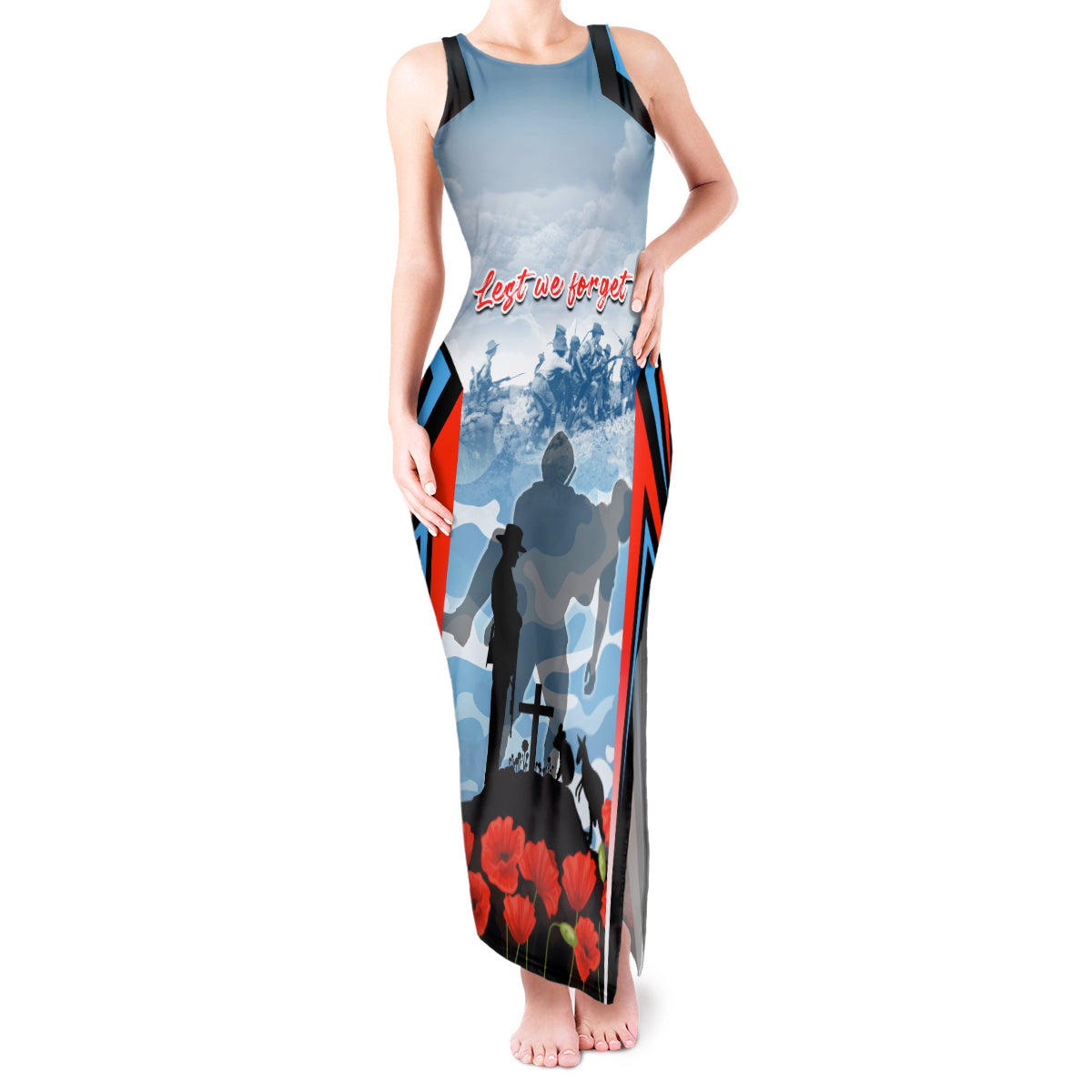 Australia ANZAC Day Tank Maxi Dress Gallipoli Soldiers Simple Style