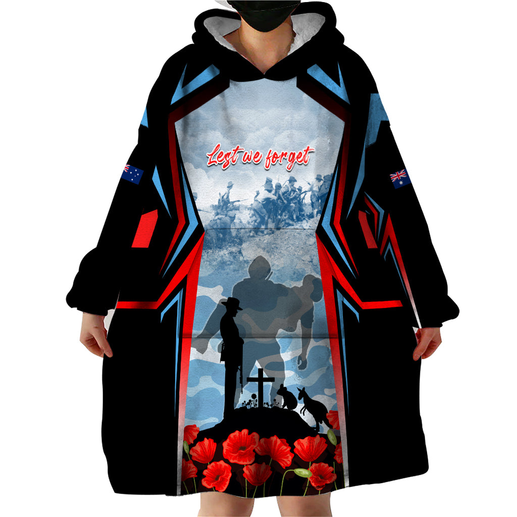 Australia ANZAC Day Wearable Blanket Hoodie Gallipoli Soldiers Simple Style LT05 - Vibe Hoodie Shop