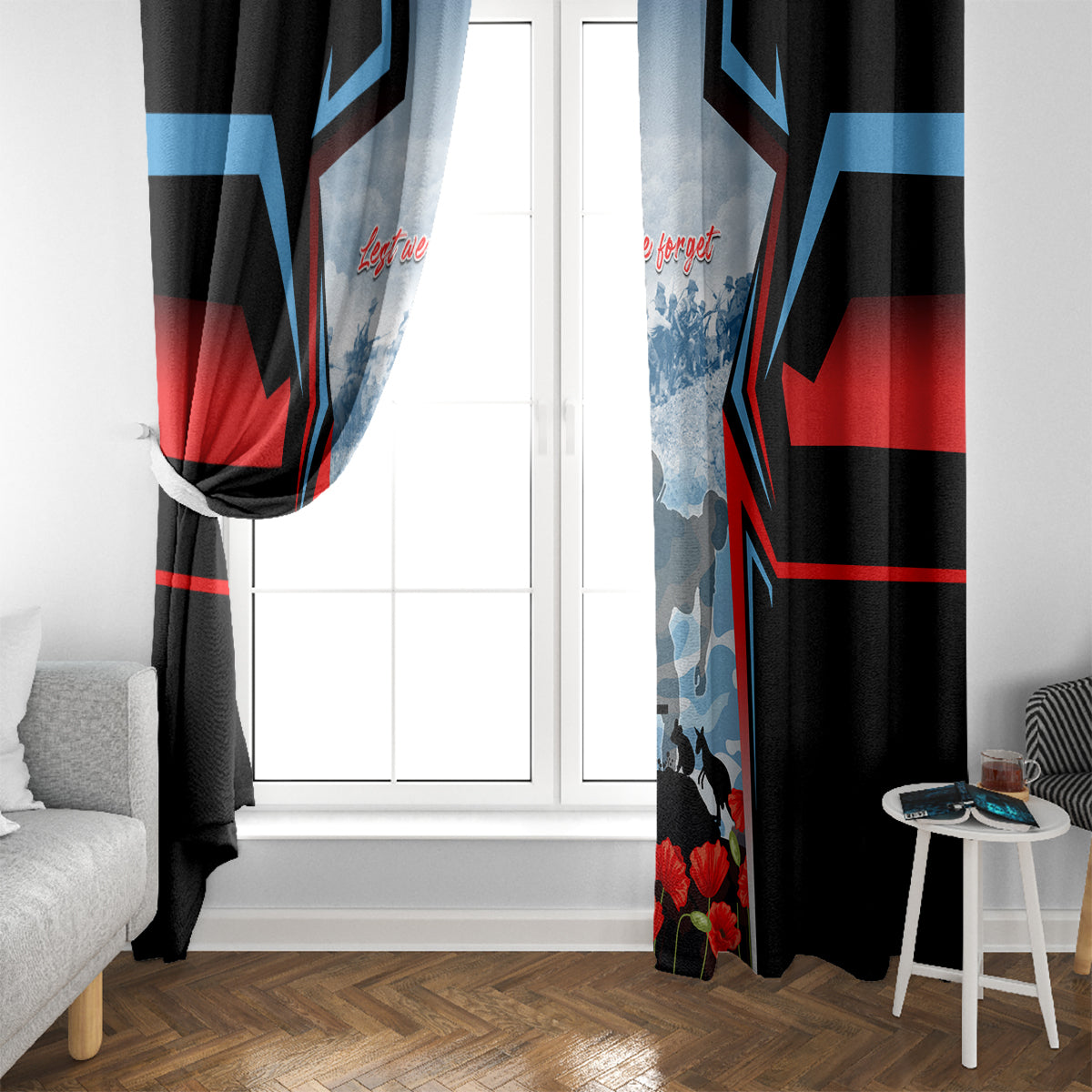 Australia ANZAC Day Window Curtain Gallipoli Soldiers Simple Style
