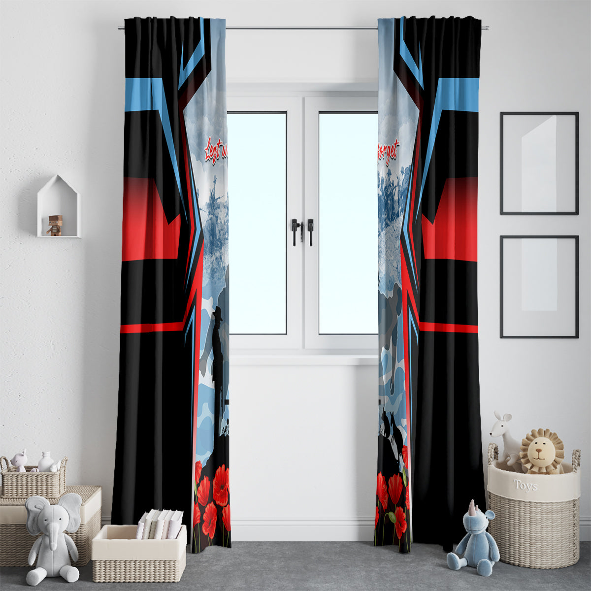 Australia ANZAC Day Window Curtain Gallipoli Soldiers Simple Style