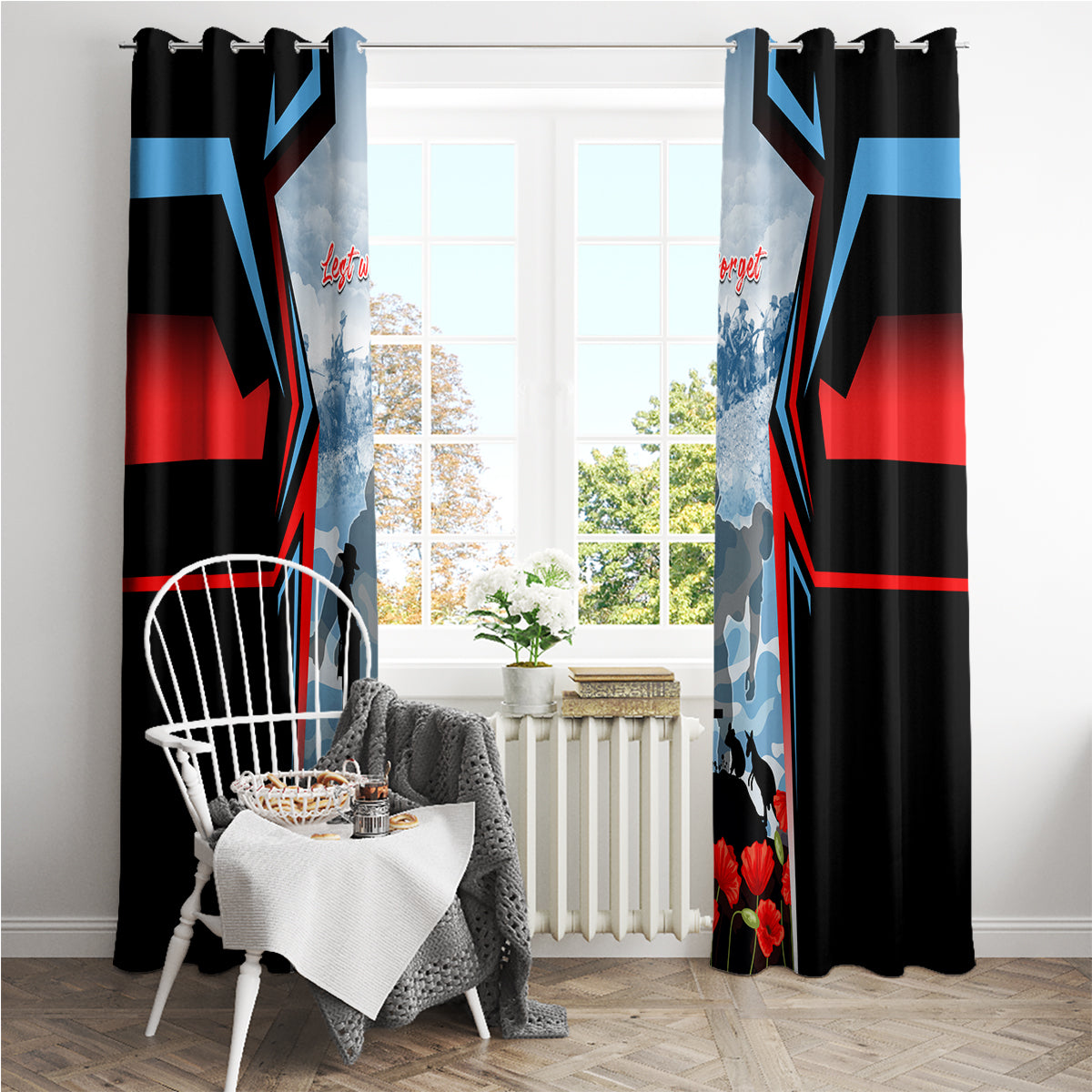 Australia ANZAC Day Window Curtain Gallipoli Soldiers Simple Style