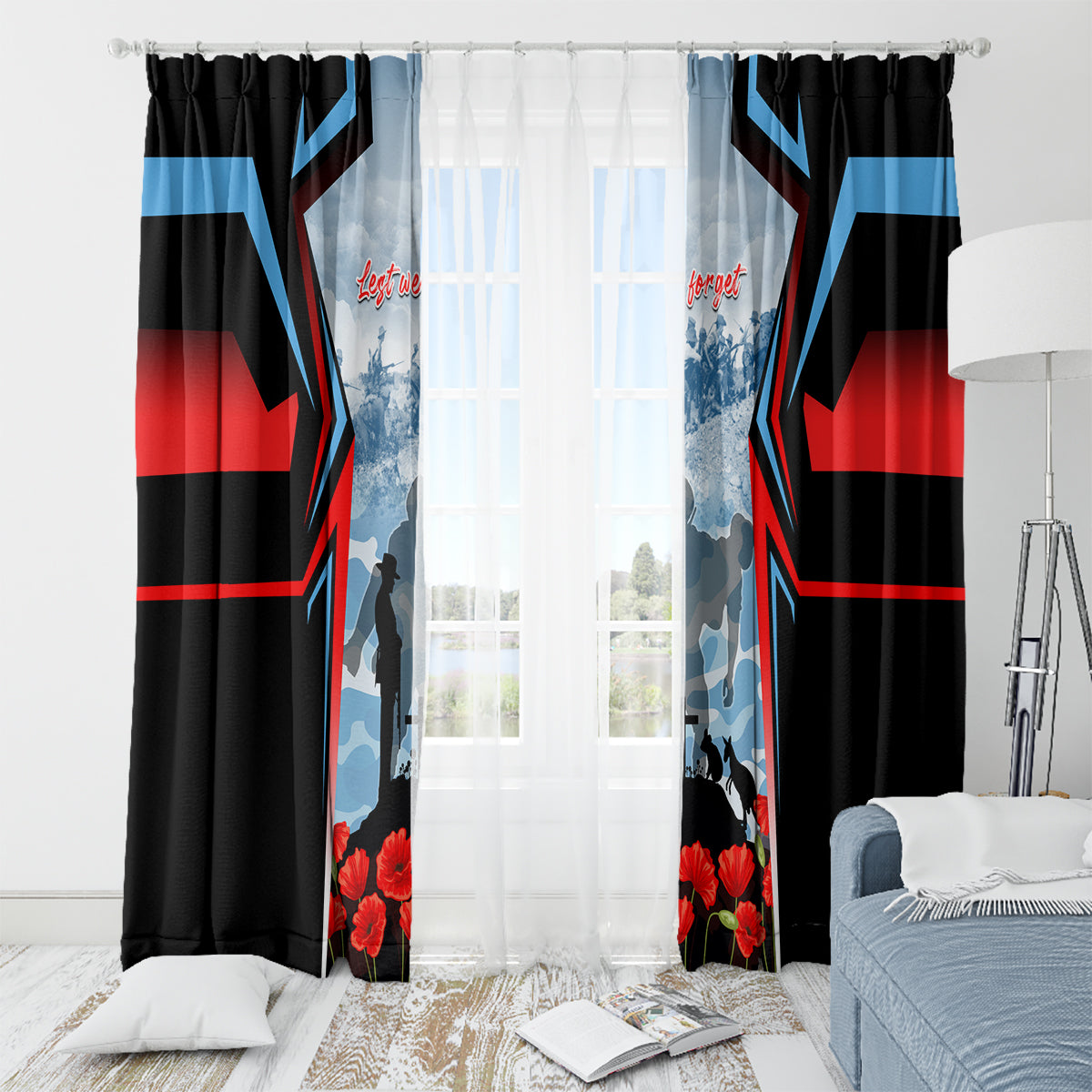 Australia ANZAC Day Window Curtain Gallipoli Soldiers Simple Style
