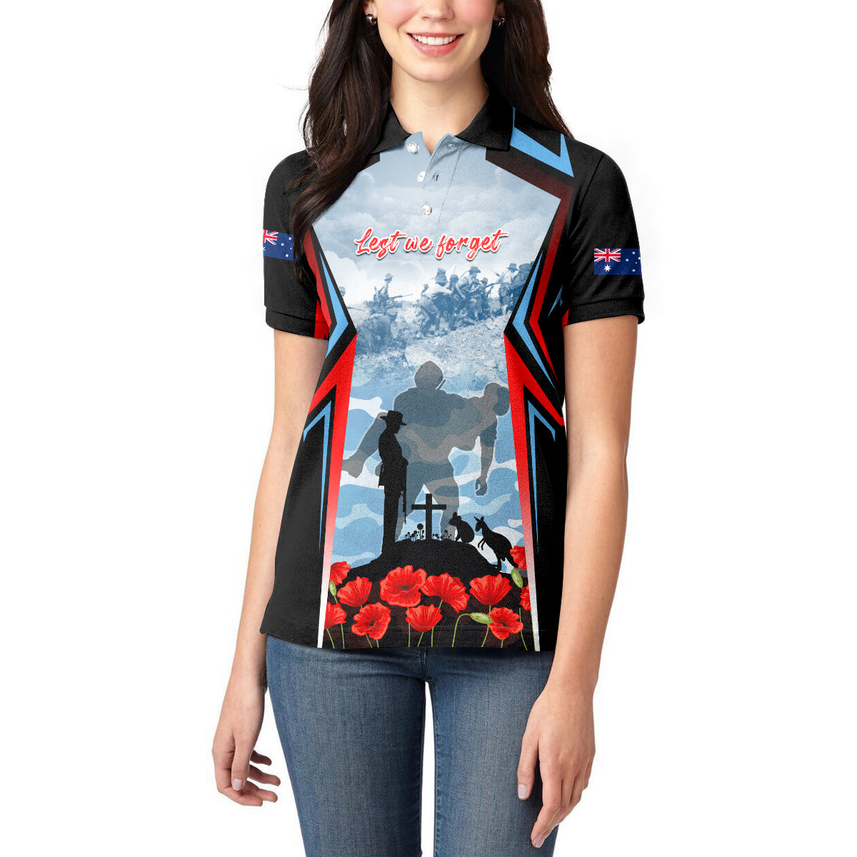 Australia ANZAC Day Women Polo Shirt Gallipoli Soldiers Simple Style LT05 - Vibe Hoodie Shop