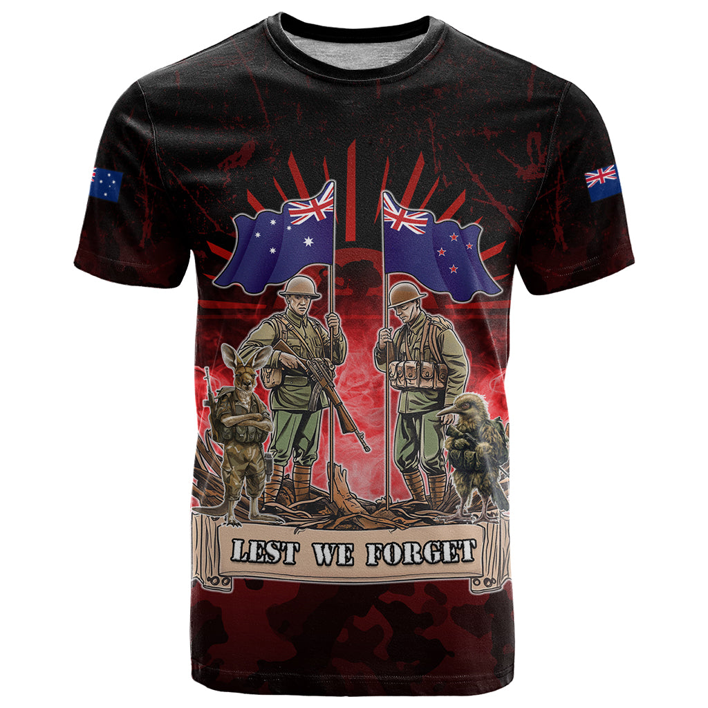 Australia And New Zealand ANZAC Day T Shirt Soldiers Lest We Forget LT05 - Vibe Hoodie Shop