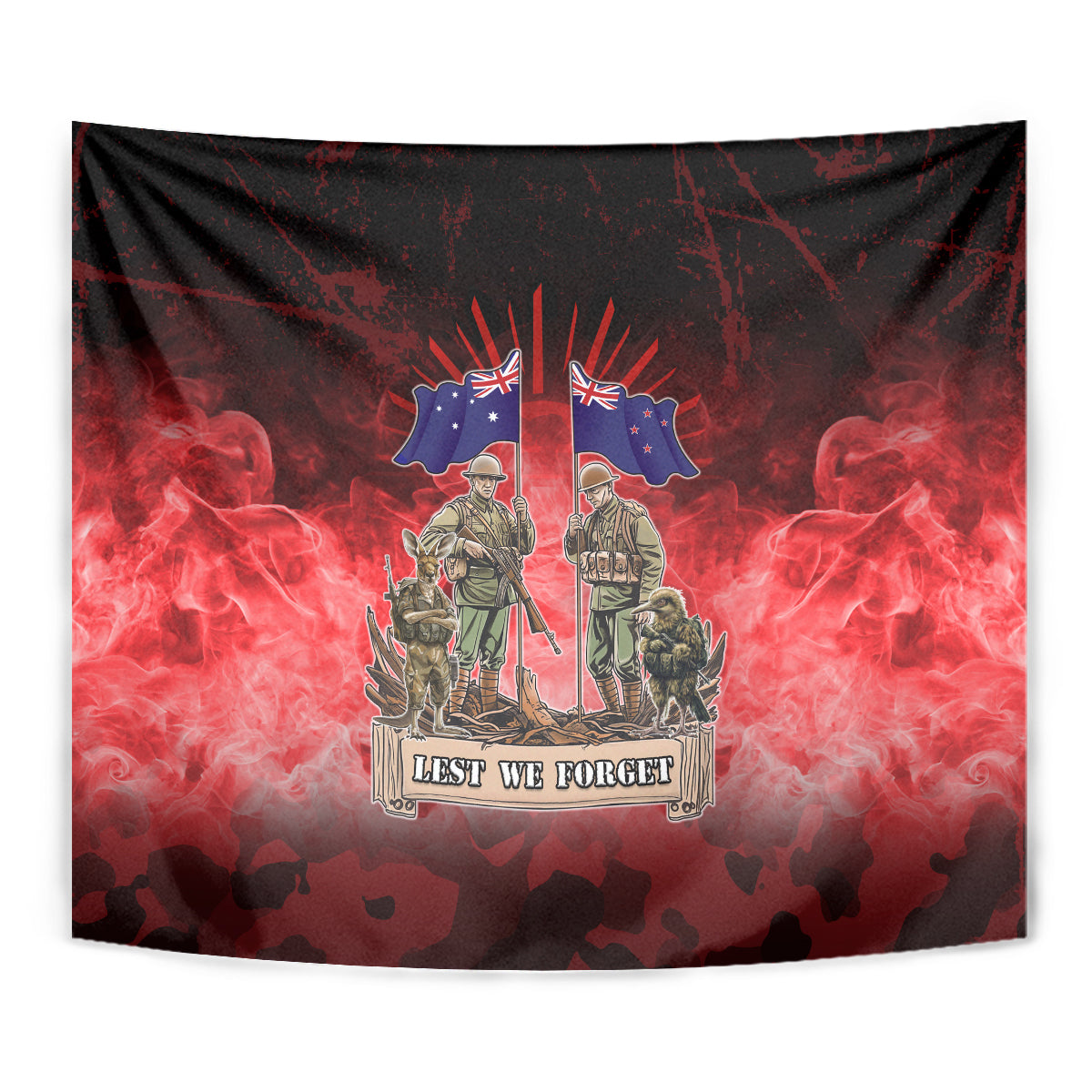 Australia And New Zealand ANZAC Day Tapestry Soldiers Lest We Forget LT05 - Vibe Hoodie Shop