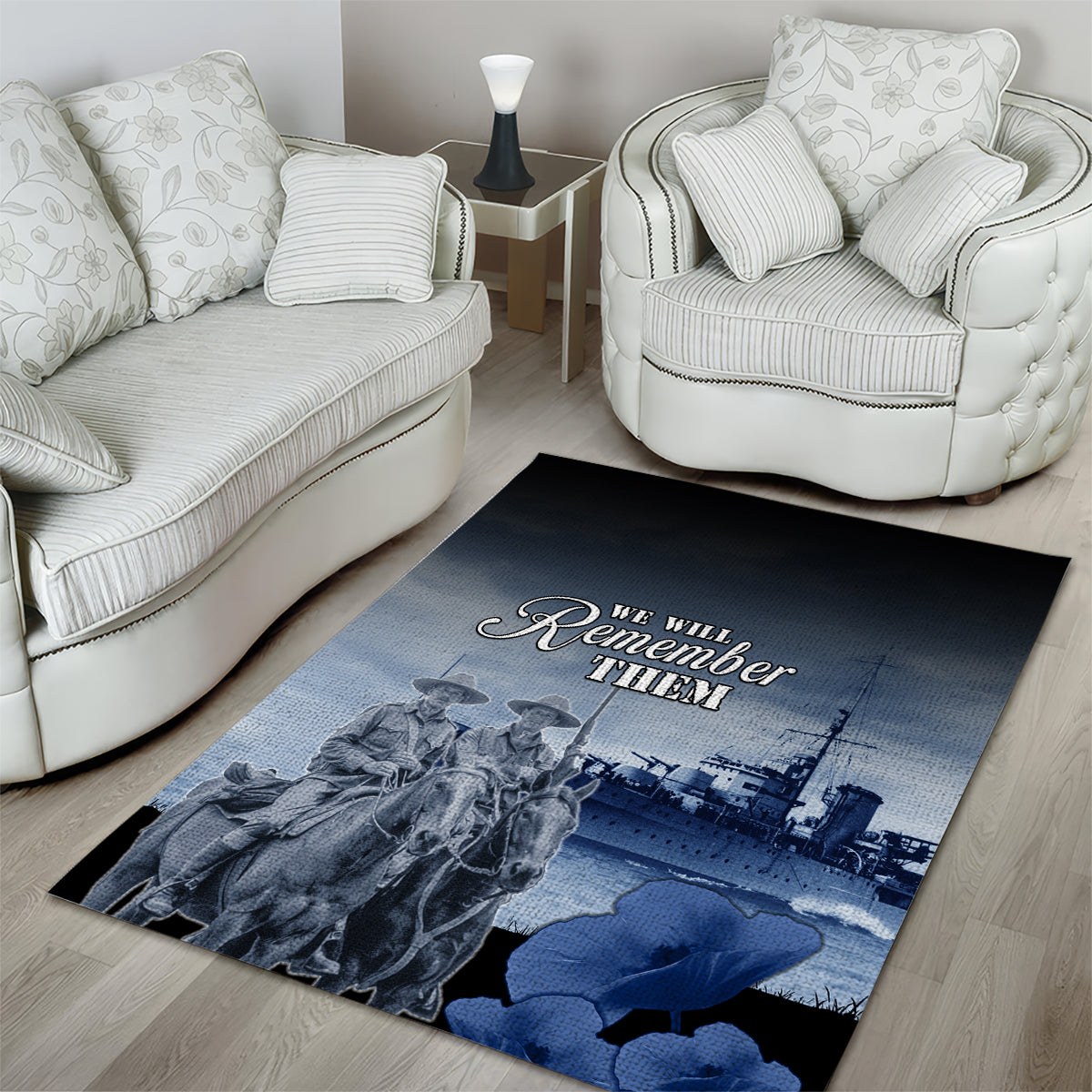 New Zealand ANZAC Day Area Rug HMNZS Achilles We Will Remember Them LT05 - Vibe Hoodie Shop