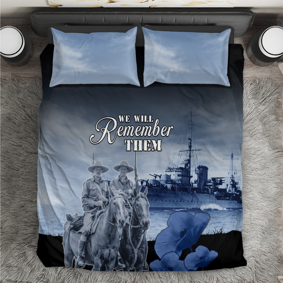 New Zealand ANZAC Day Bedding Set HMNZS Achilles We Will Remember Them LT05 - Vibe Hoodie Shop