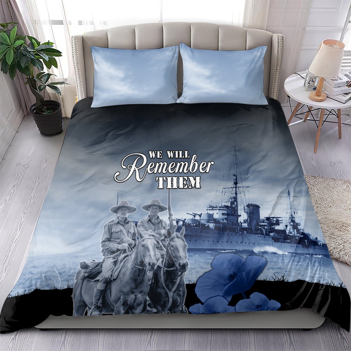 New Zealand ANZAC Day Bedding Set HMNZS Achilles We Will Remember Them LT05 - Vibe Hoodie Shop