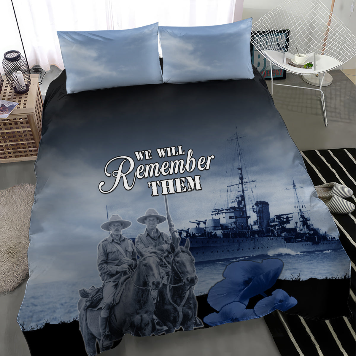New Zealand ANZAC Day Bedding Set HMNZS Achilles We Will Remember Them LT05 - Vibe Hoodie Shop