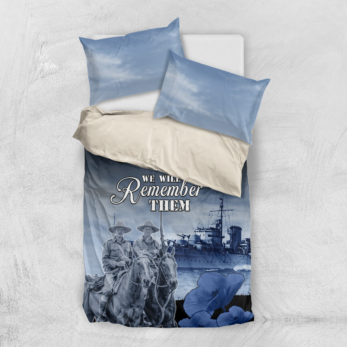 New Zealand ANZAC Day Bedding Set HMNZS Achilles We Will Remember Them LT05 - Vibe Hoodie Shop