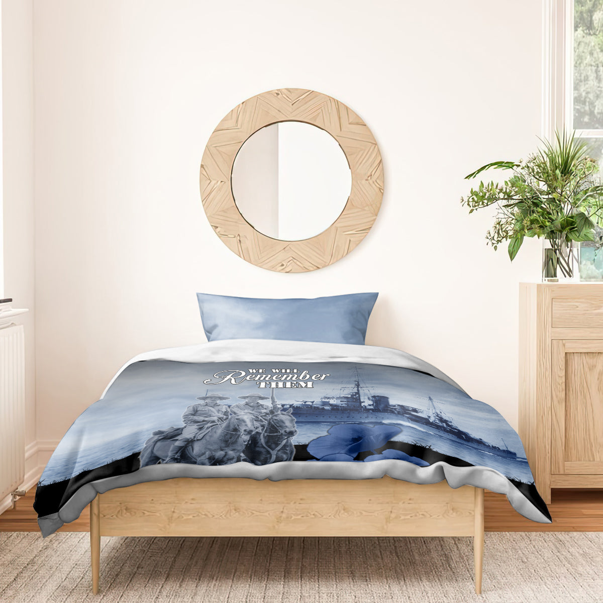 New Zealand ANZAC Day Bedding Set HMNZS Achilles We Will Remember Them LT05 - Vibe Hoodie Shop