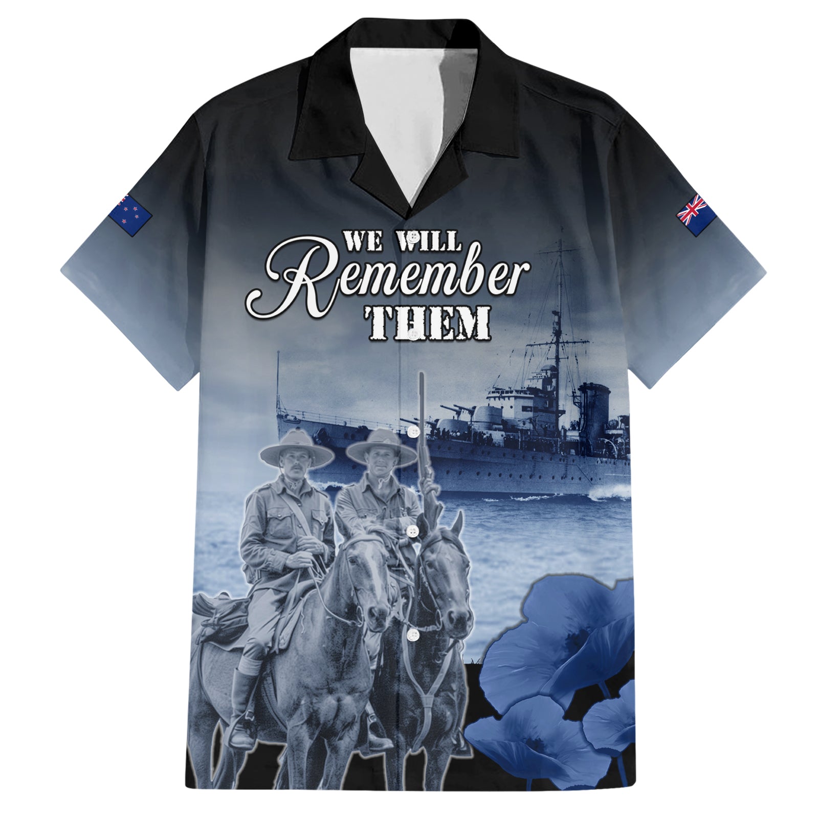 New Zealand ANZAC Day Hawaiian Shirt HMNZS Achilles We Will Remember Them LT05 - Vibe Hoodie Shop