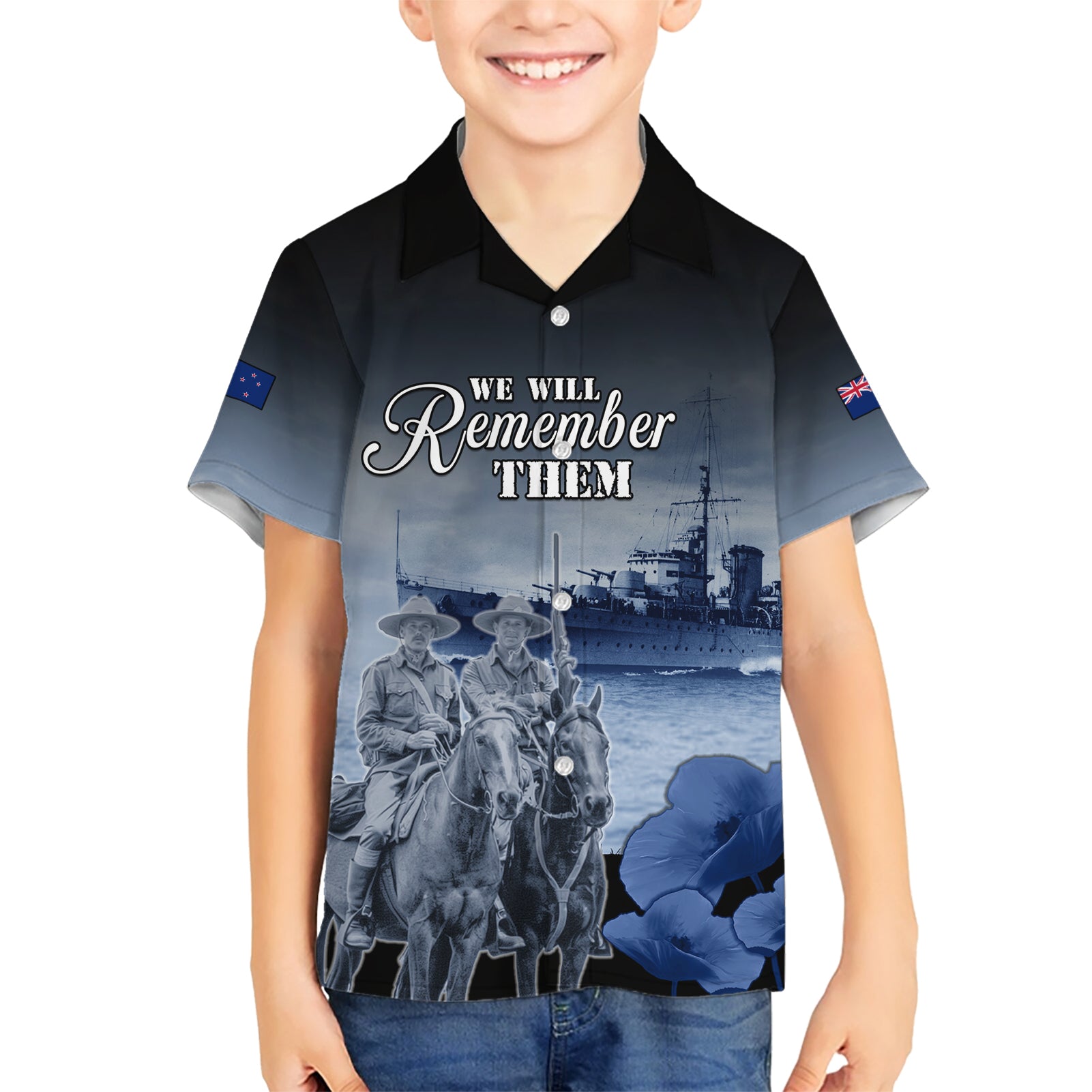 New Zealand ANZAC Day Hawaiian Shirt HMNZS Achilles We Will Remember Them LT05 - Vibe Hoodie Shop