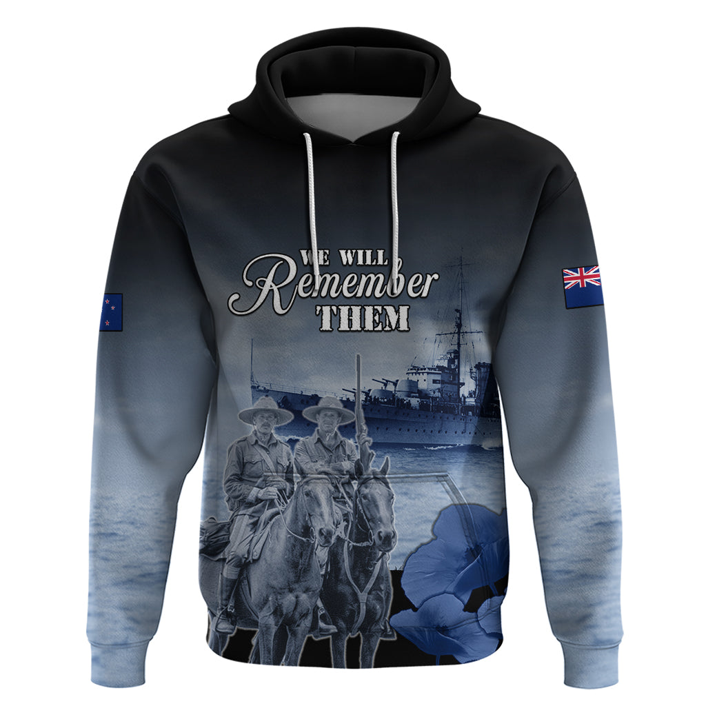 New Zealand ANZAC Day Hoodie HMNZS Achilles We Will Remember Them LT05 - Vibe Hoodie Shop