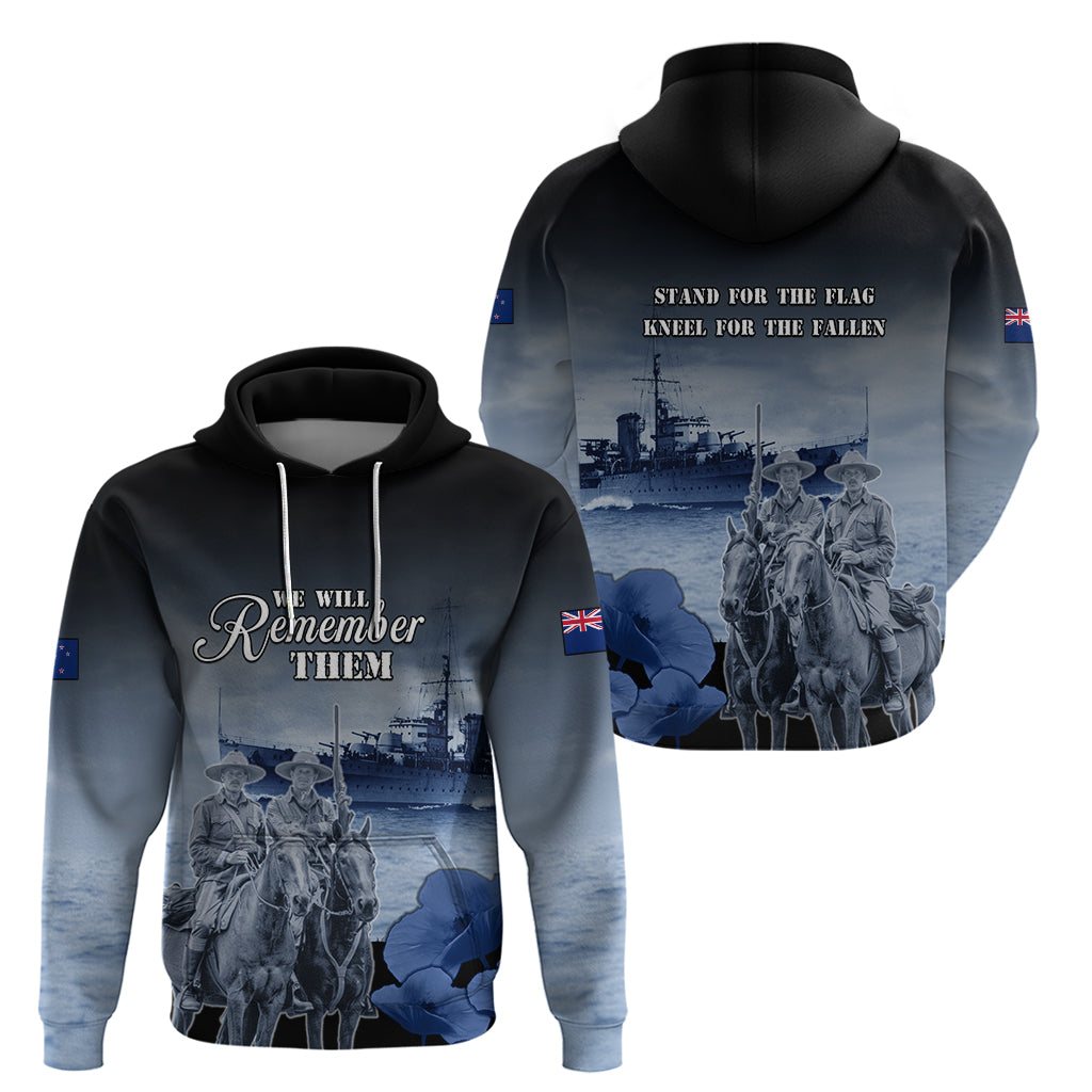New Zealand ANZAC Day Hoodie HMNZS Achilles We Will Remember Them LT05 - Vibe Hoodie Shop