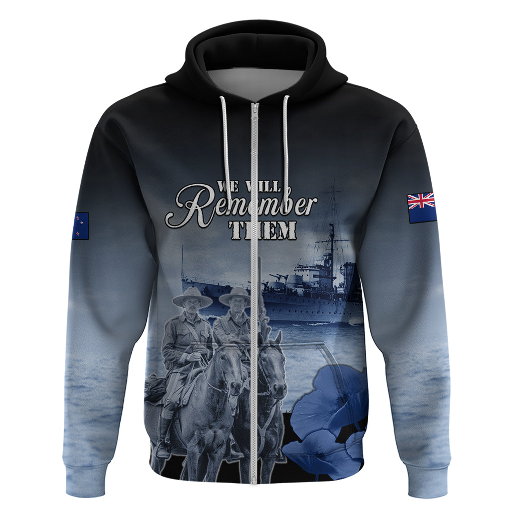 New Zealand ANZAC Day Hoodie HMNZS Achilles We Will Remember Them LT05 - Vibe Hoodie Shop