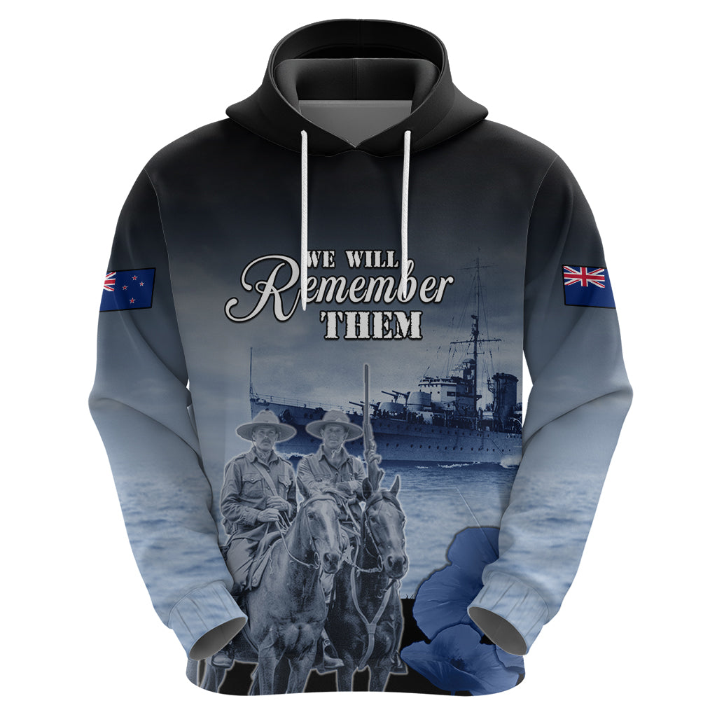New Zealand ANZAC Day Hoodie HMNZS Achilles We Will Remember Them LT05 - Vibe Hoodie Shop