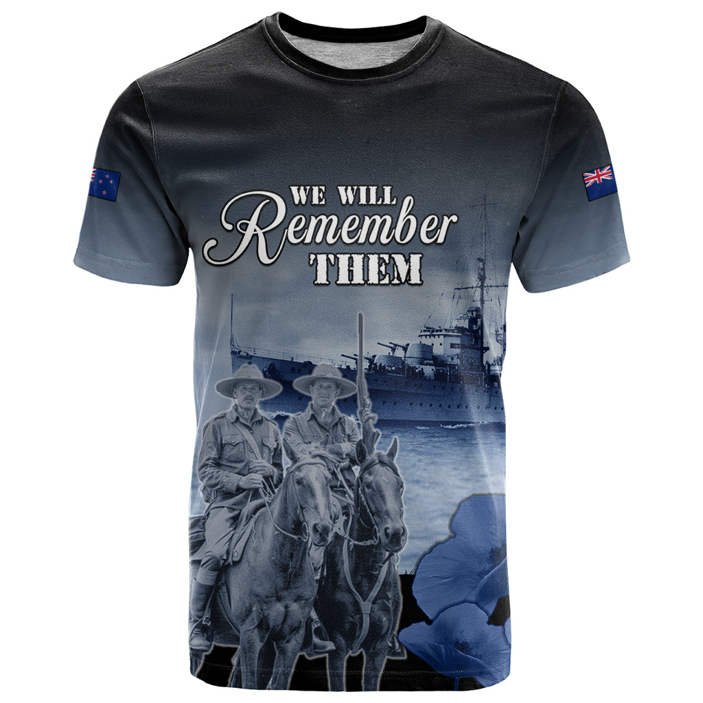 New Zealand ANZAC Day T Shirt HMNZS Achilles We Will Remember Them LT05 - Vibe Hoodie Shop