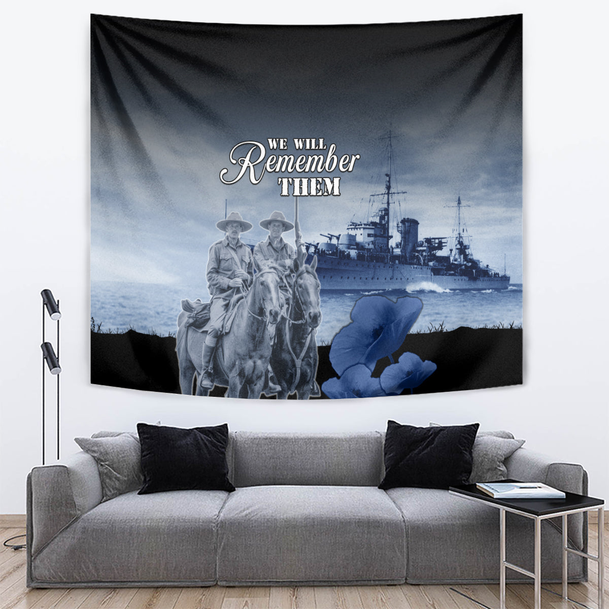 New Zealand ANZAC Day Tapestry HMNZS Achilles We Will Remember Them LT05 - Vibe Hoodie Shop