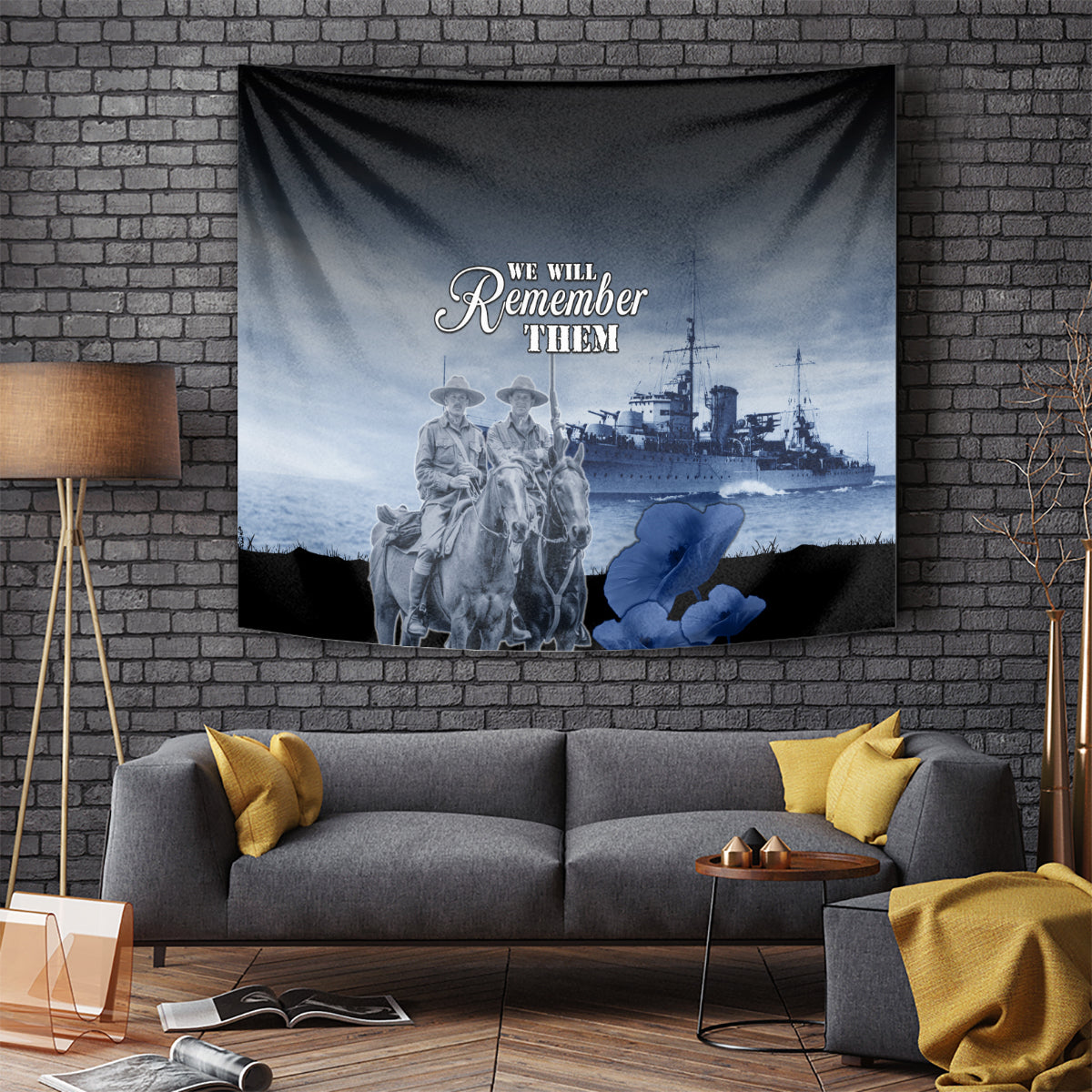 New Zealand ANZAC Day Tapestry HMNZS Achilles We Will Remember Them LT05 - Vibe Hoodie Shop