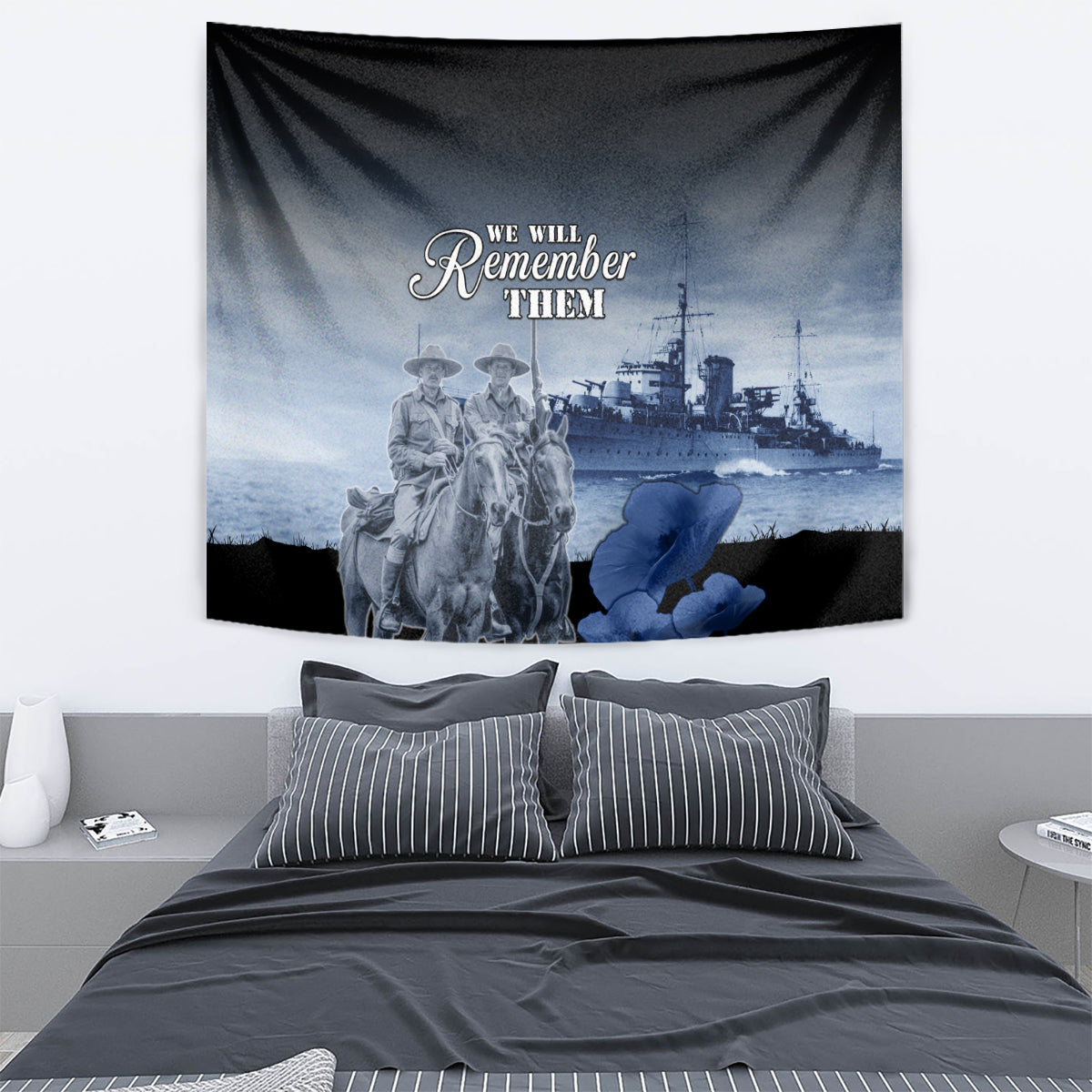 New Zealand ANZAC Day Tapestry HMNZS Achilles We Will Remember Them LT05 - Vibe Hoodie Shop