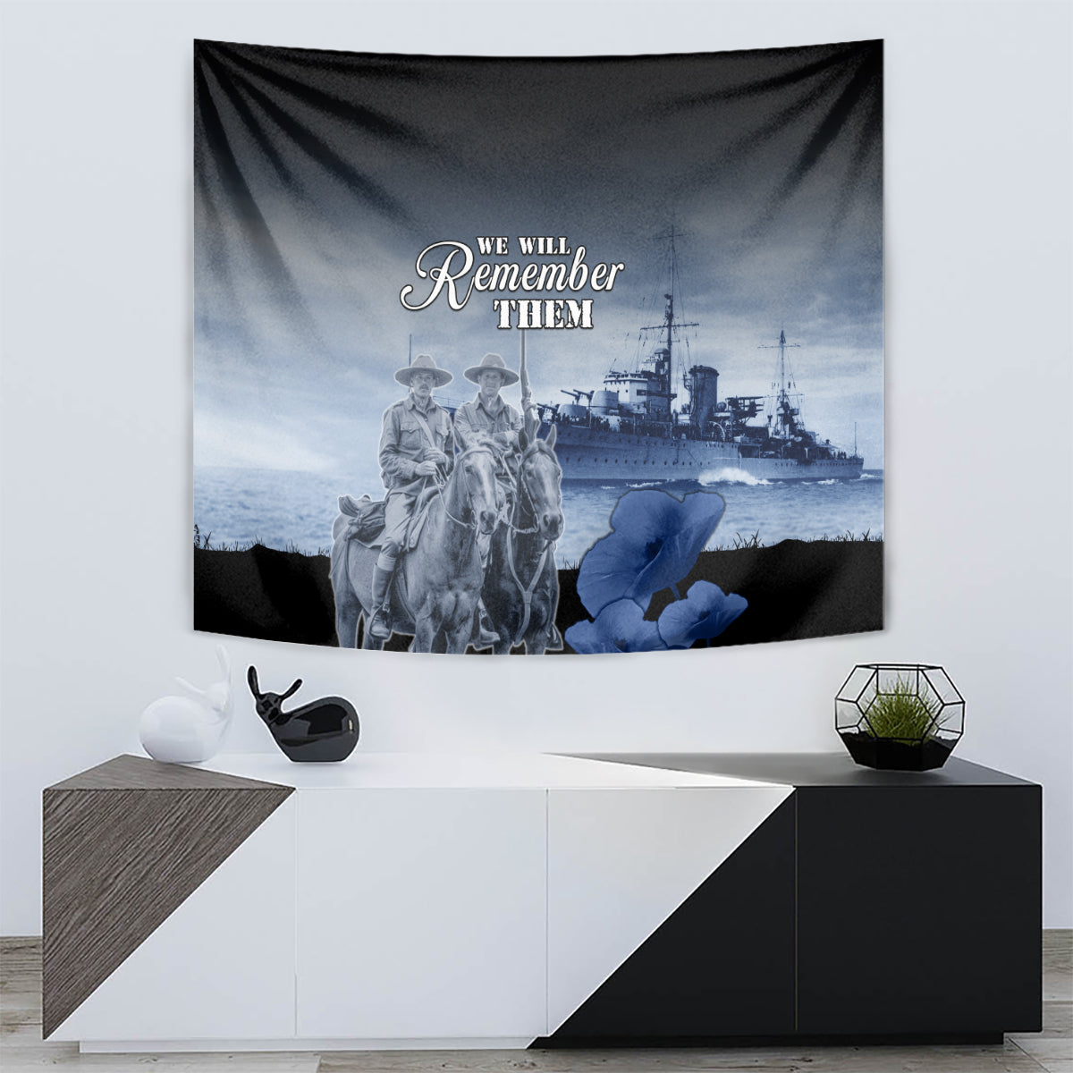 New Zealand ANZAC Day Tapestry HMNZS Achilles We Will Remember Them LT05 - Vibe Hoodie Shop