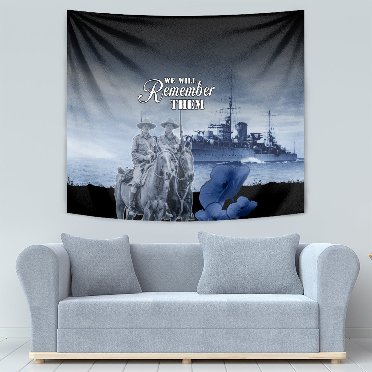 New Zealand ANZAC Day Tapestry HMNZS Achilles We Will Remember Them LT05 - Vibe Hoodie Shop