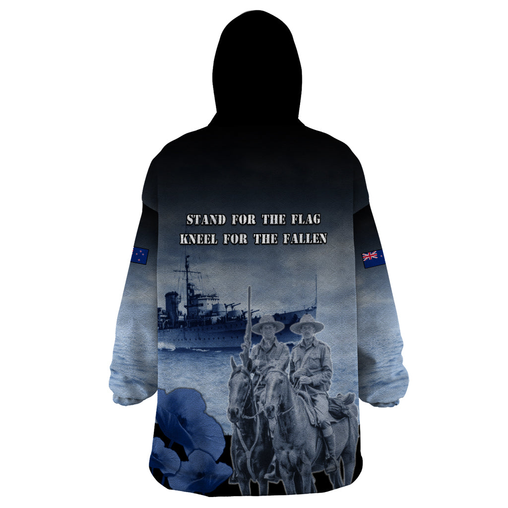 New Zealand ANZAC Day Wearable Blanket Hoodie HMNZS Achilles We Will Remember Them LT05 - Vibe Hoodie Shop