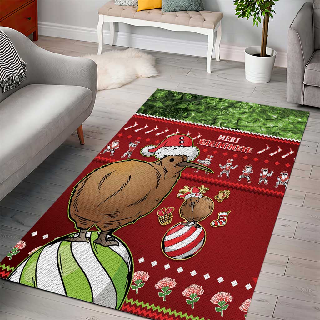 New Zealand Kiwi Christmas Area Rug Paua Shell Glitter Green LT05 - Vibe Hoodie Shop