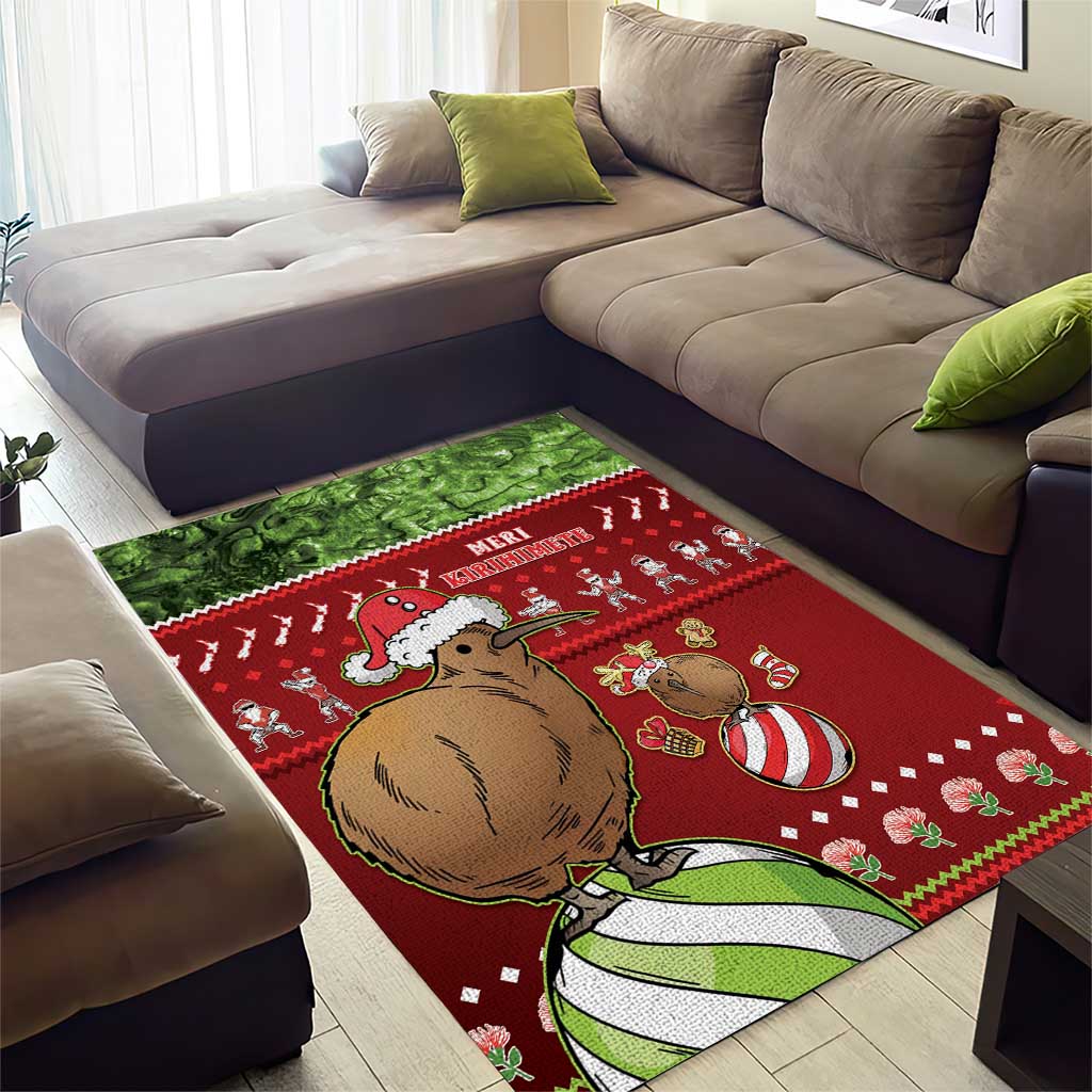 New Zealand Kiwi Christmas Area Rug Paua Shell Glitter Green LT05 - Vibe Hoodie Shop