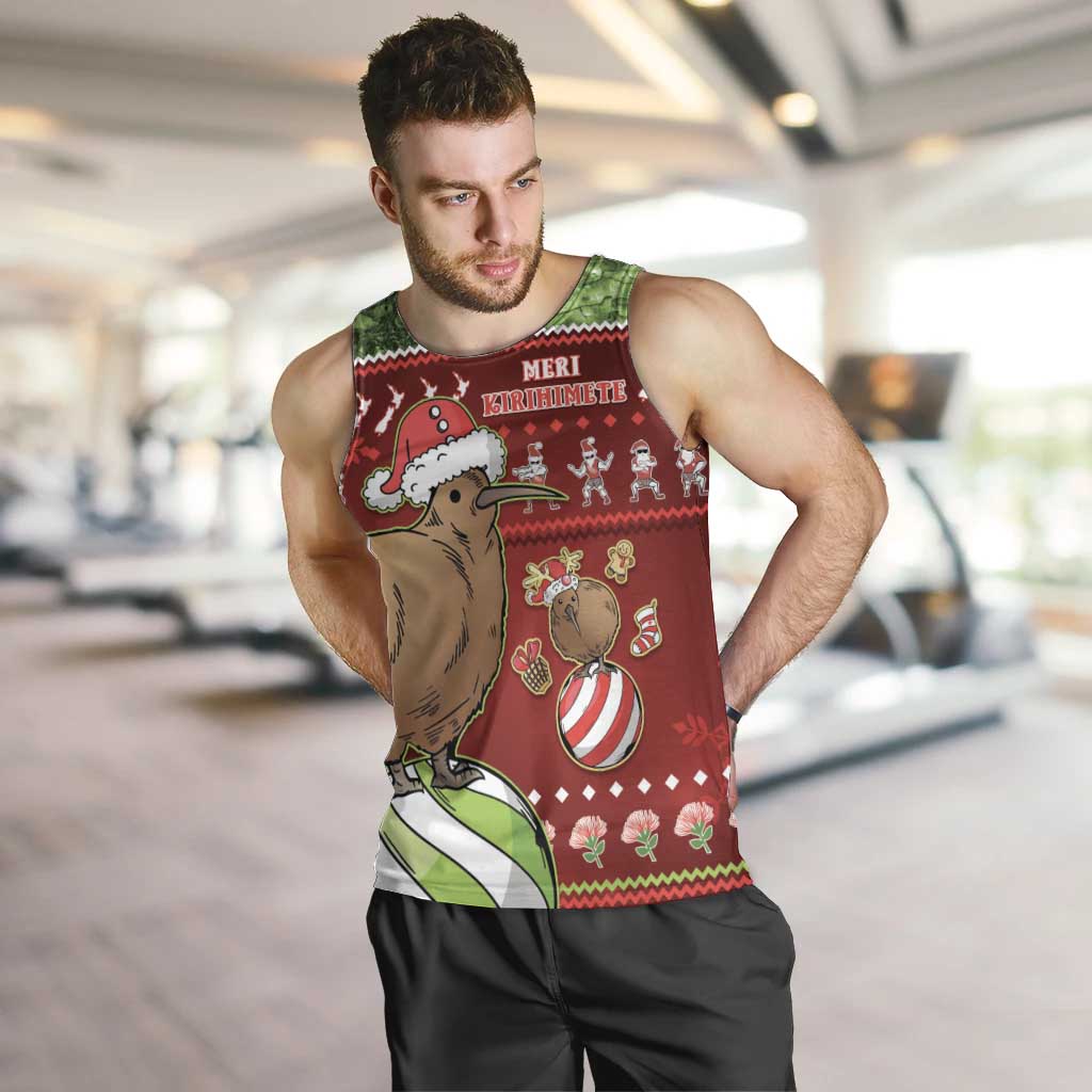 New Zealand Kiwi Christmas Men Tank Top Paua Shell Glitter Green LT05 - Vibe Hoodie Shop