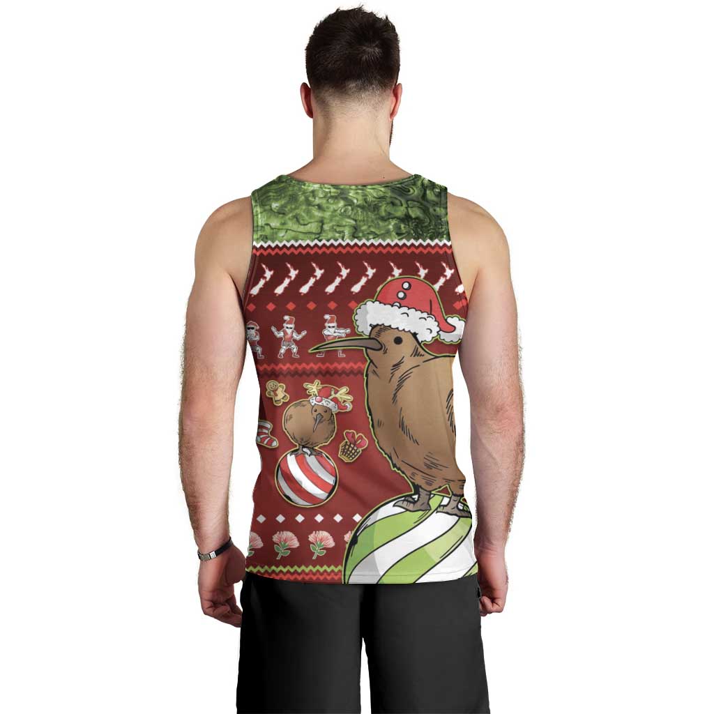 New Zealand Kiwi Christmas Men Tank Top Paua Shell Glitter Green LT05 - Vibe Hoodie Shop